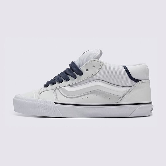 Vans Knu Mid Leather Shoes Withe Dark Blue New